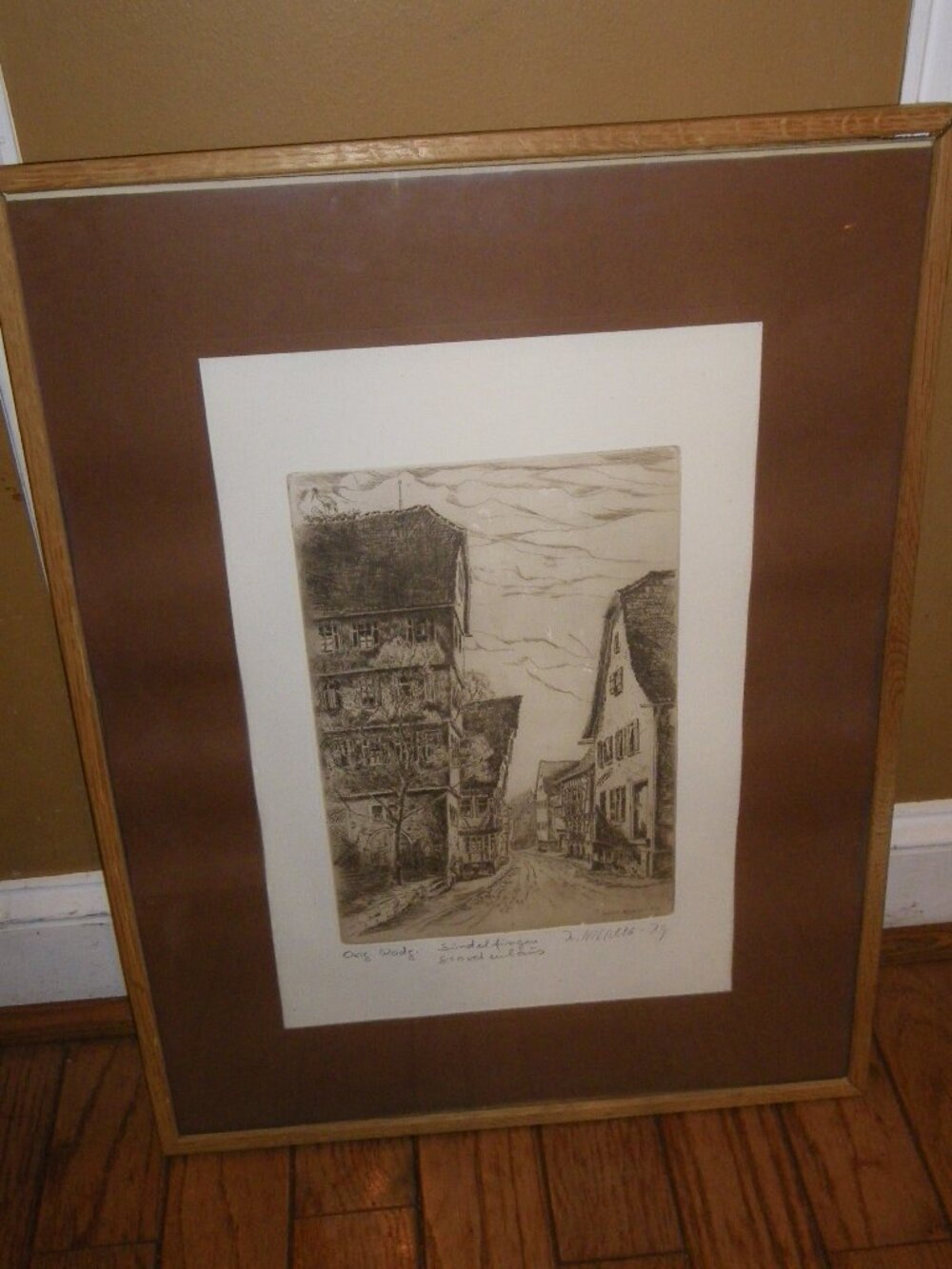 Vintage Hannel Nitschke Illg Art Print Historic German Townscape